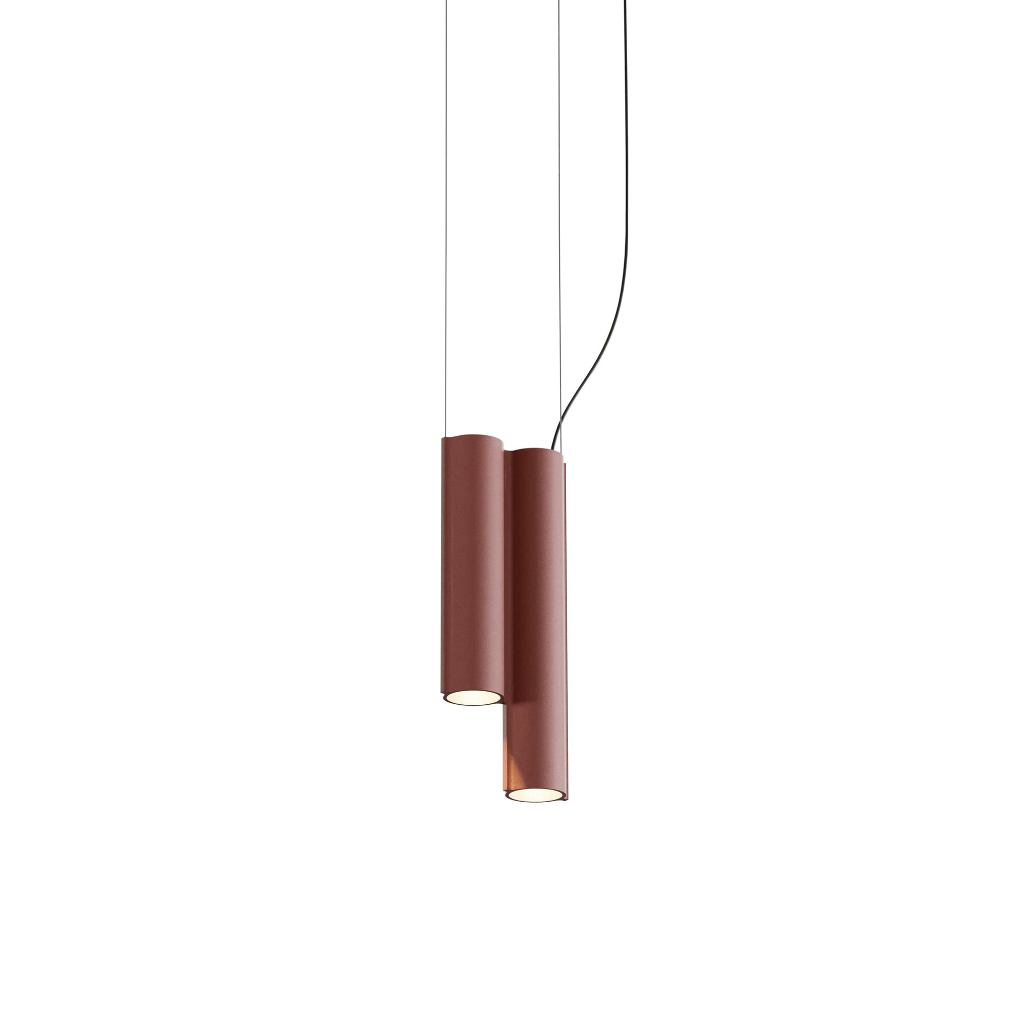Silo 2SC Suspension Lamp: Textured Terracotta