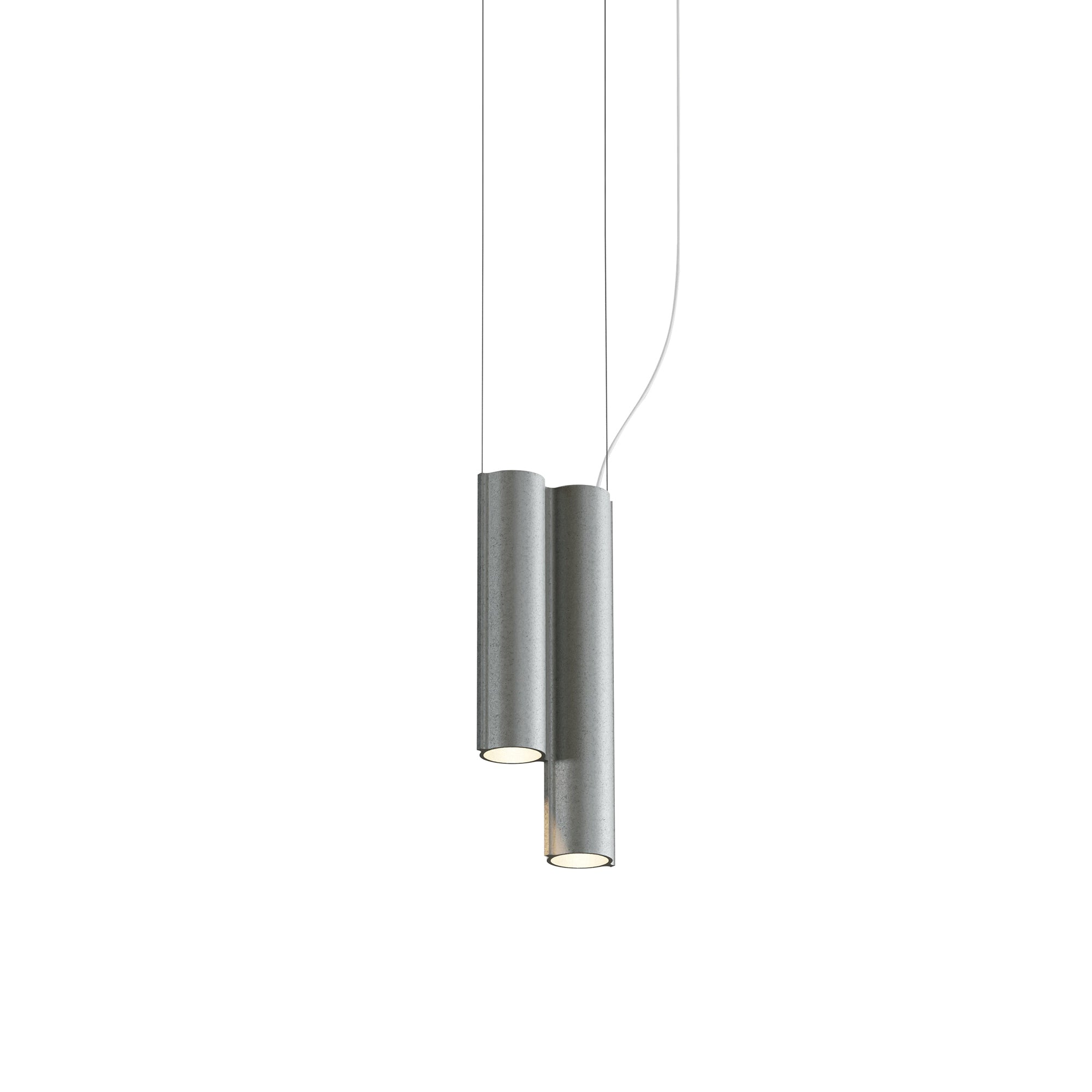 Silo 2SC Suspension Lamp: Tumbled Aluminum