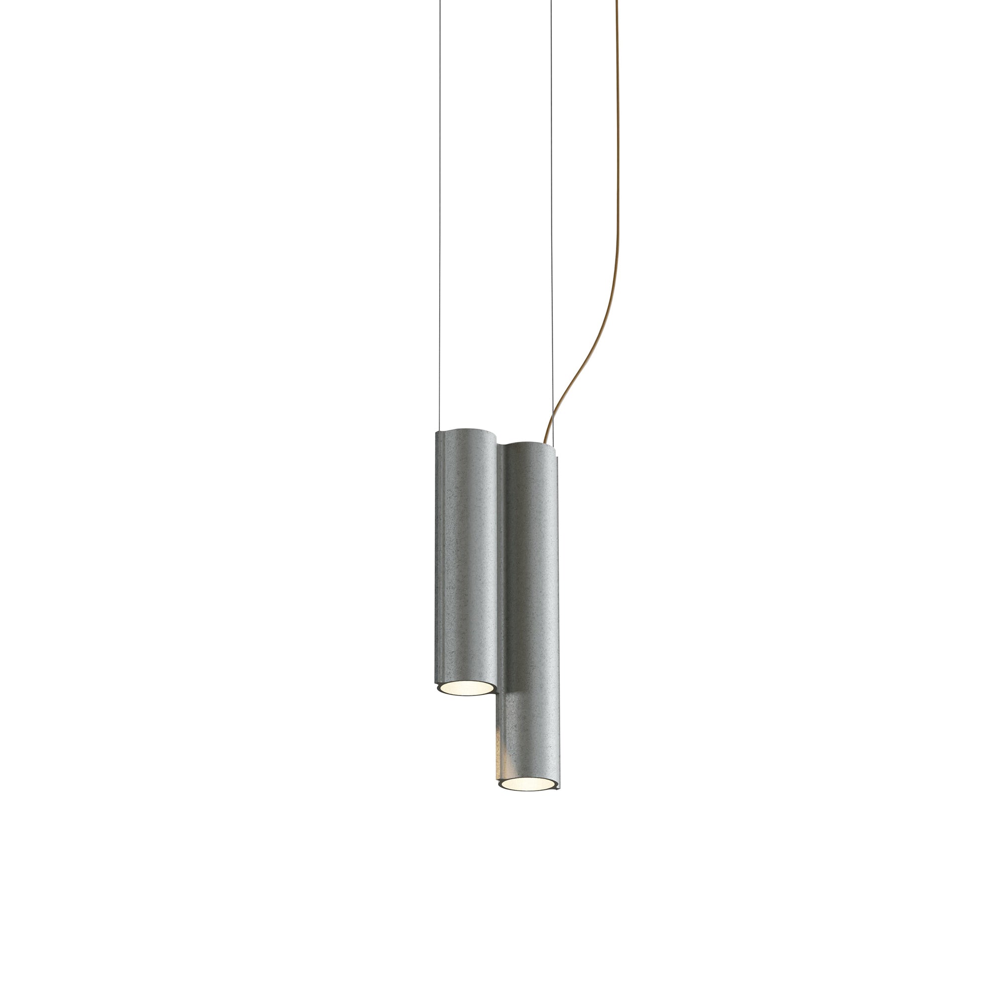 Silo 2SC Suspension Lamp: Tumbled Aluminum