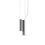 Silo 2SC Suspension Lamp: Tumbled Aluminum