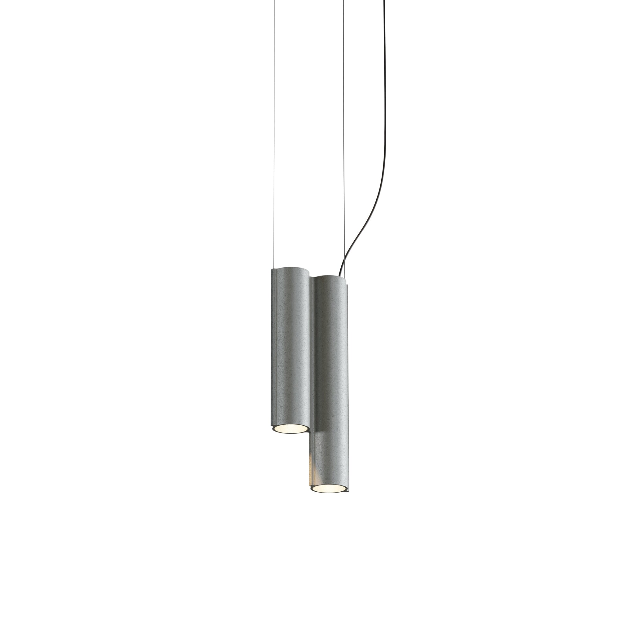 Silo 2SC Suspension Lamp: Tumbled Aluminum