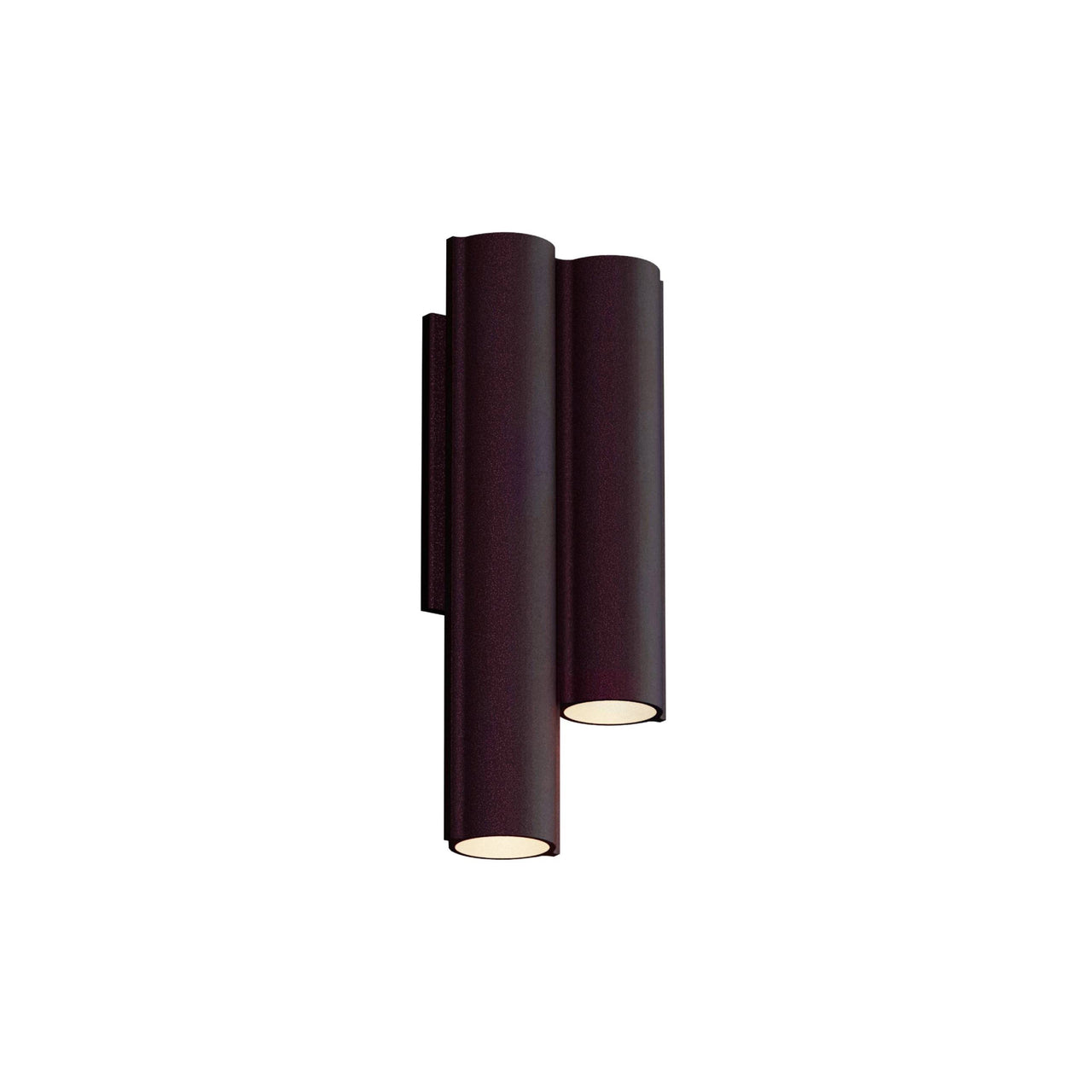 Silo 2WC Wall Light: Downlight + Textured Aubergine