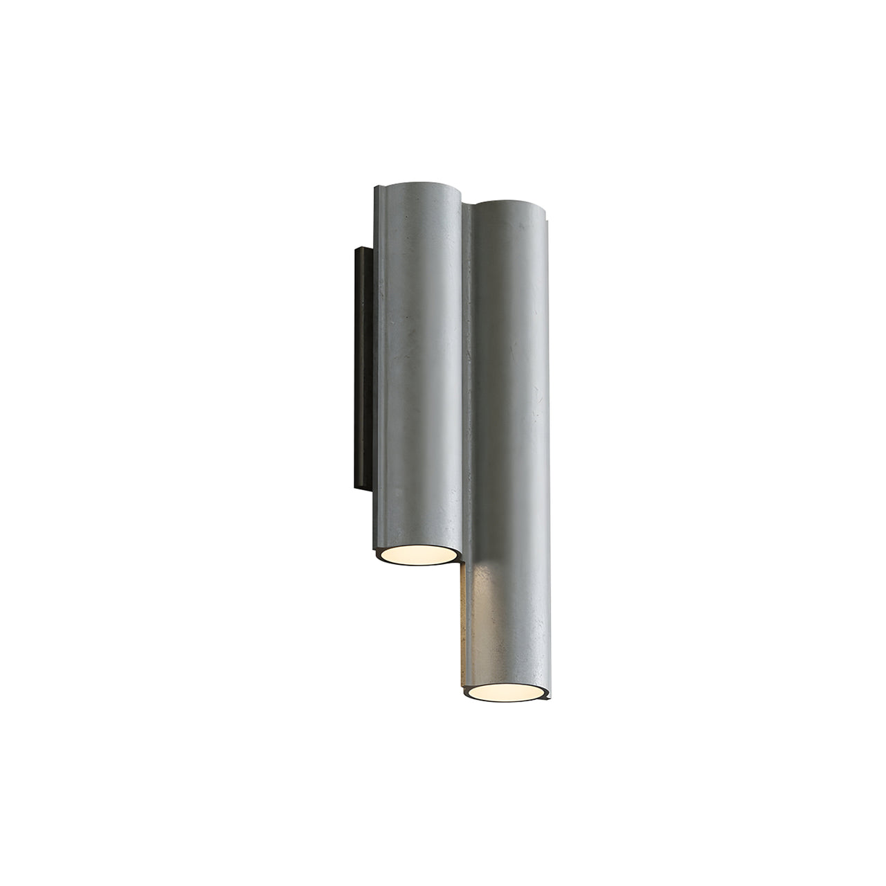 Silo 2WM Wall Light: Uplight with Downlight + Tumbled Aluminum