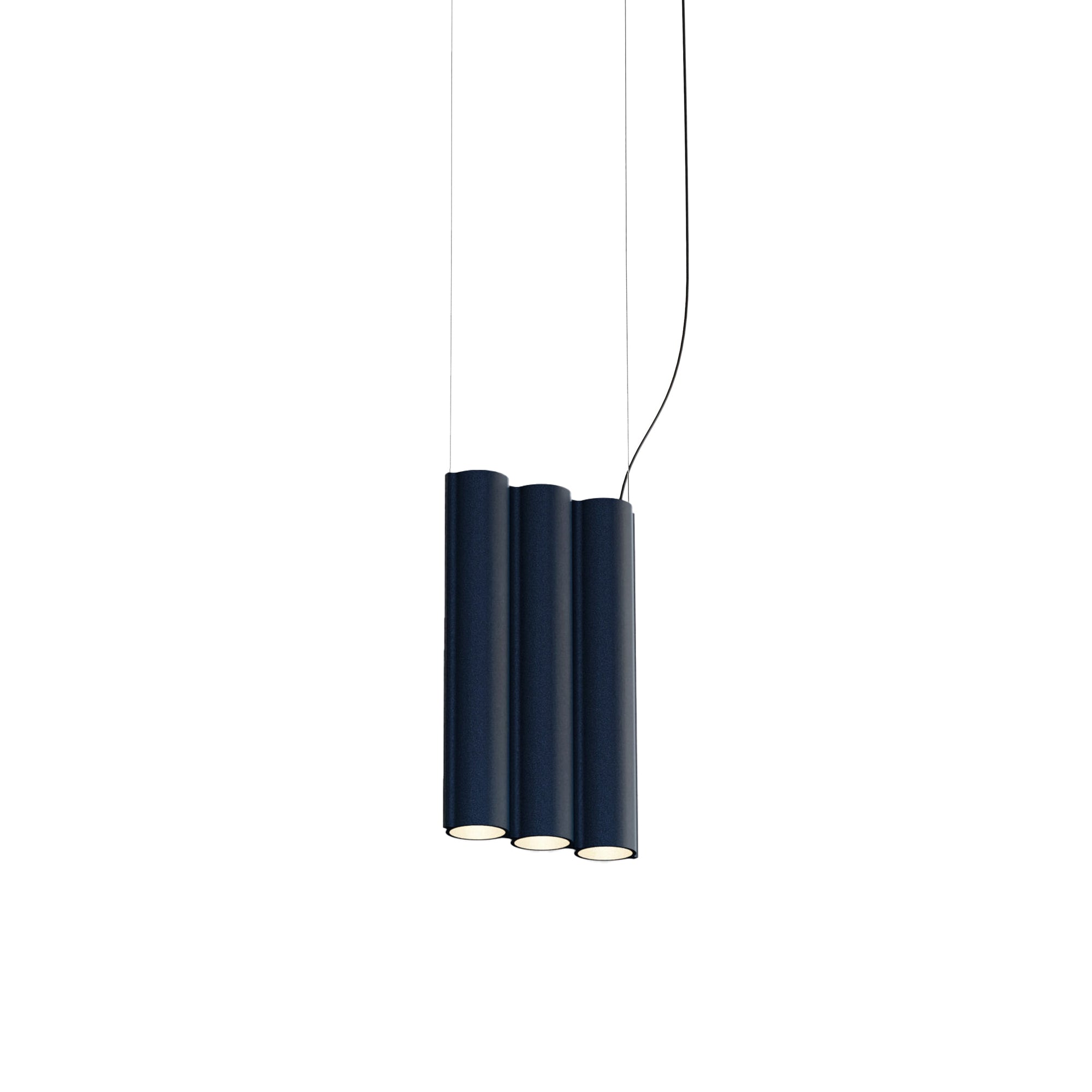 Silo 3SA Suspension Lamp: Textured Midnight Blue