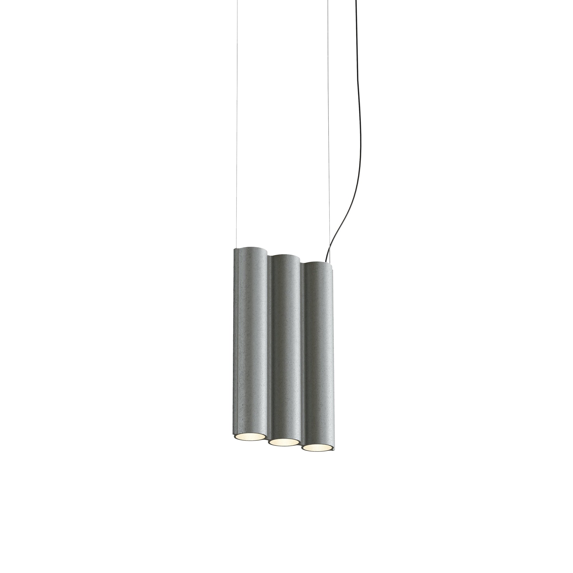 Silo 3SA Suspension Lamp: Tumbled Aluminum