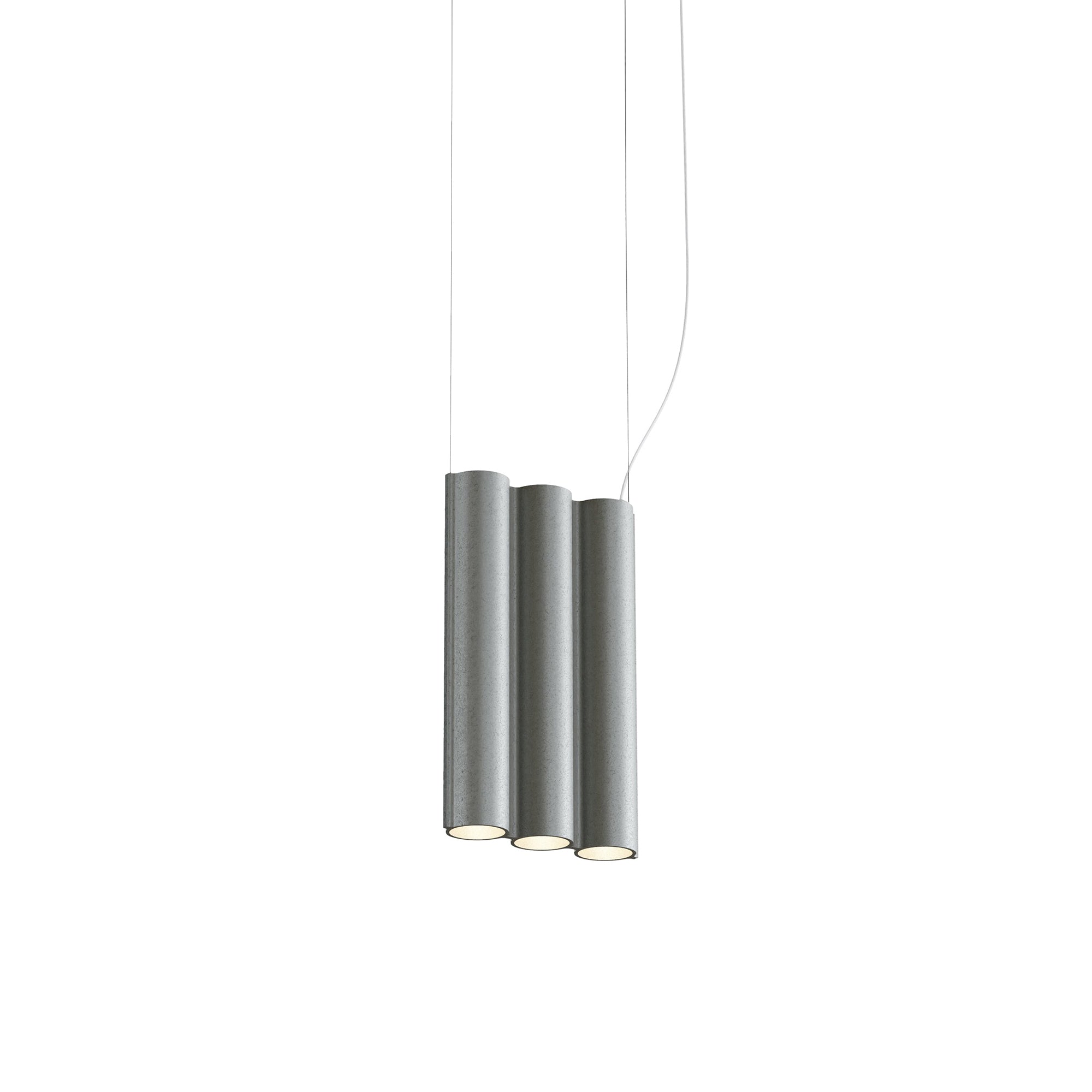Silo 3SA Suspension Lamp: Tumbled Aluminum