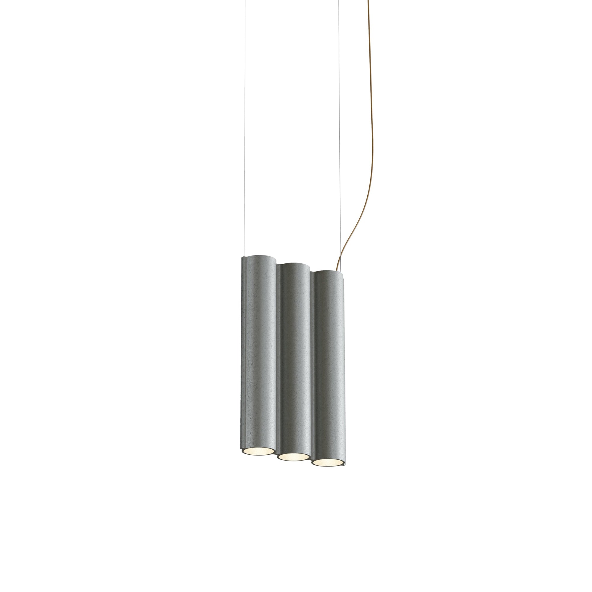 Silo 3SA Suspension Lamp: Tumbled Aluminum