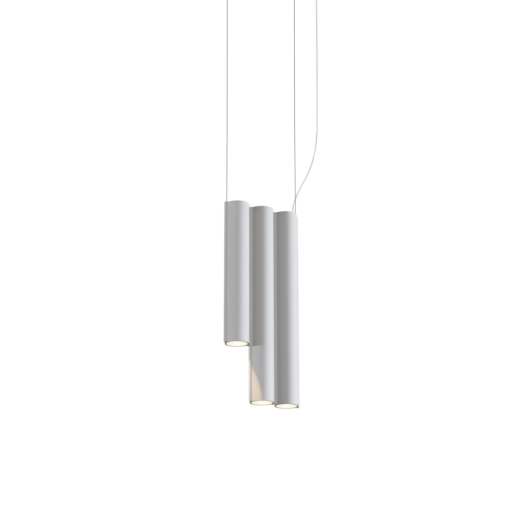 Silo 3SD Suspension Lamp: Textured White