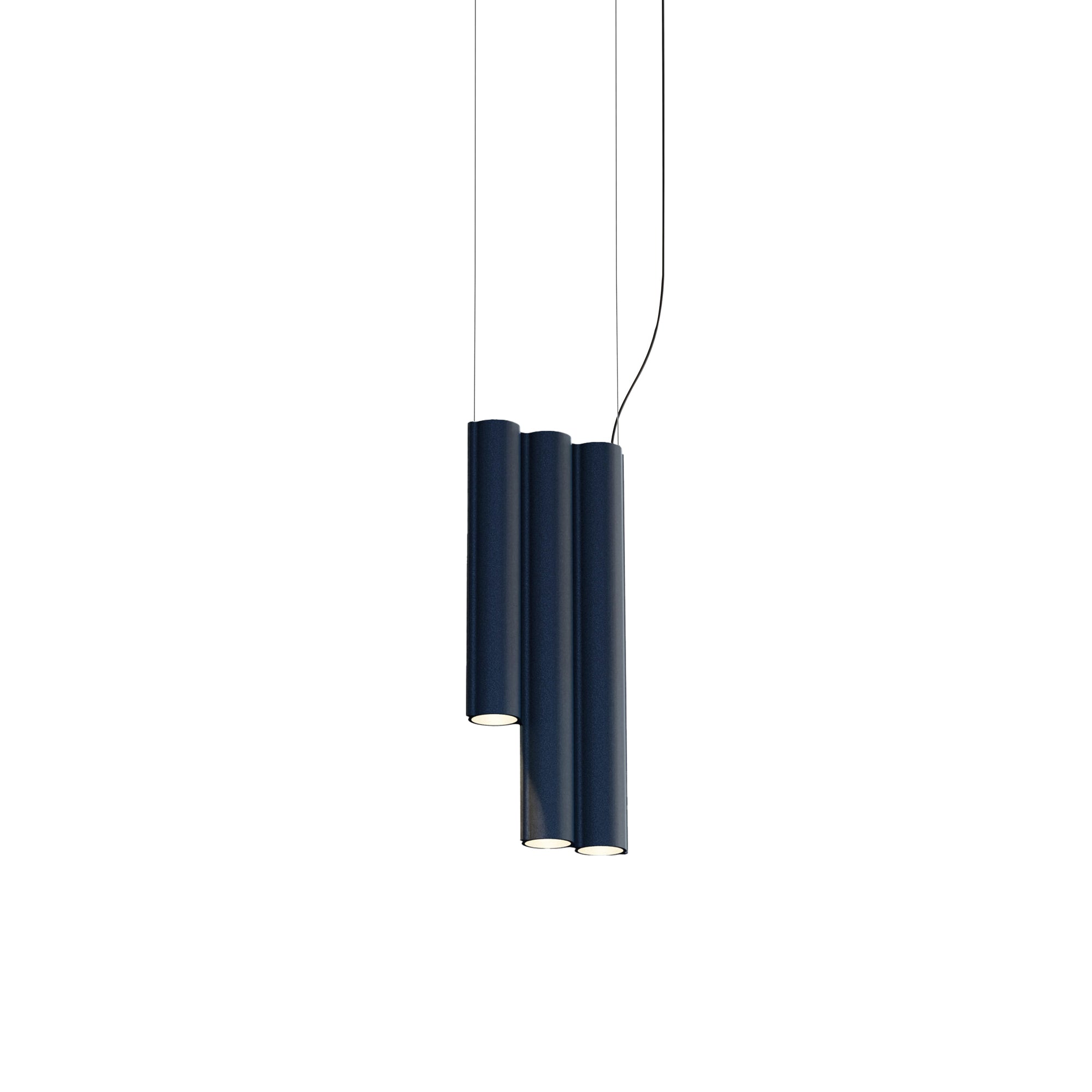 Silo 3SD Suspension Lamp: Textured Midnight Blue