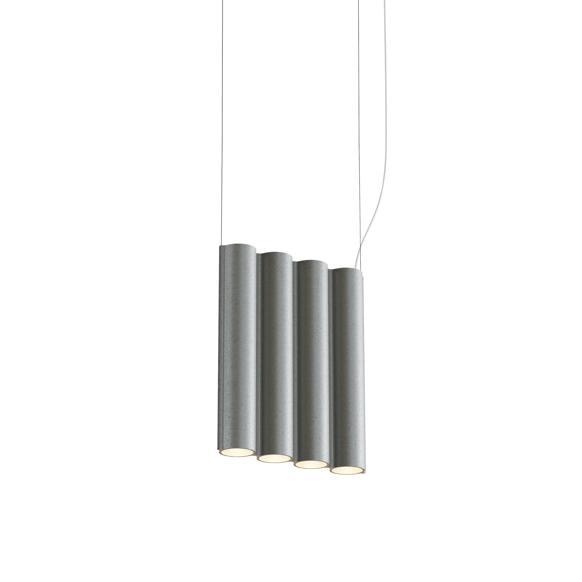 Silo 4SA Suspension Lamp: Tumbled Aluminum