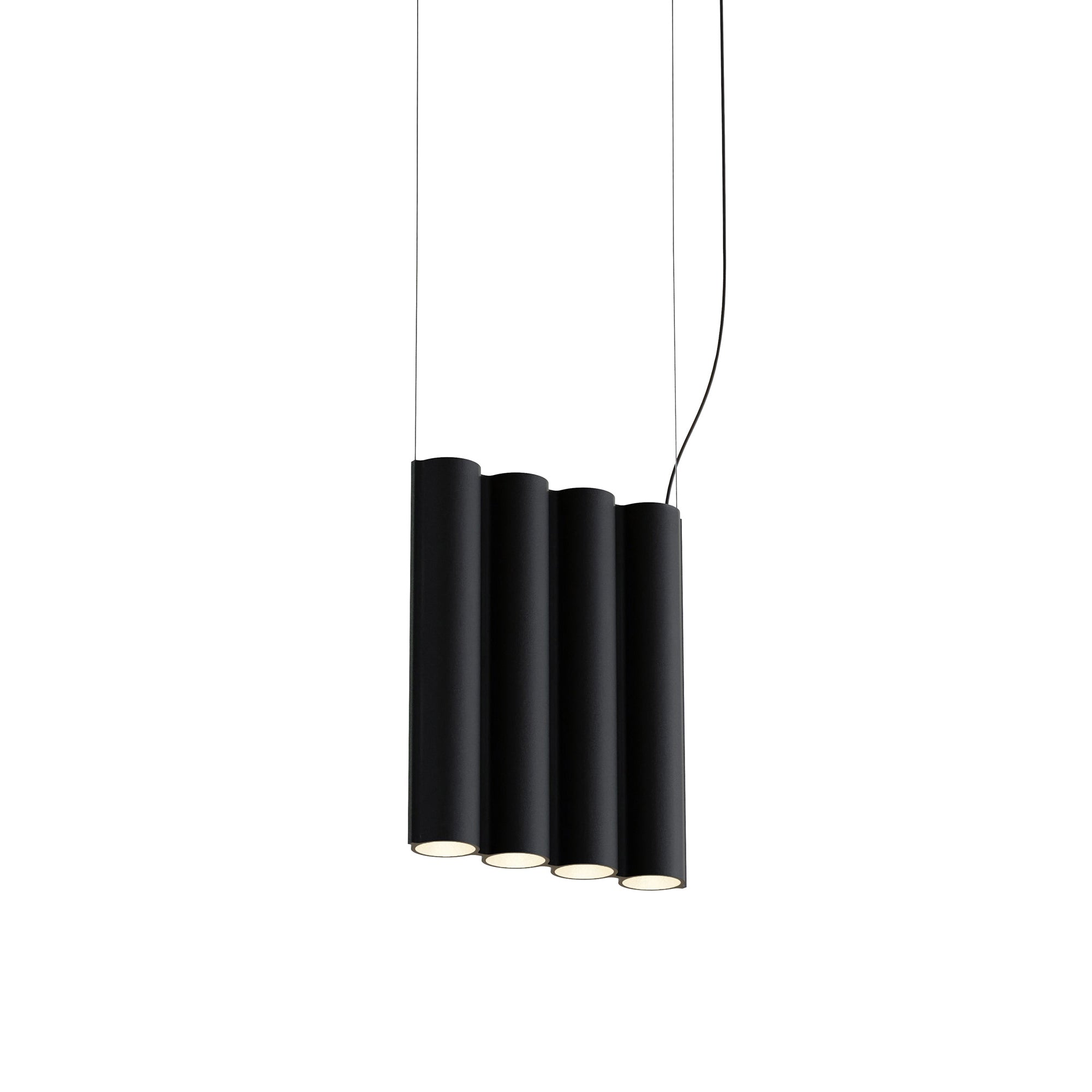 Silo 4SA Suspension Lamp: Textured Black