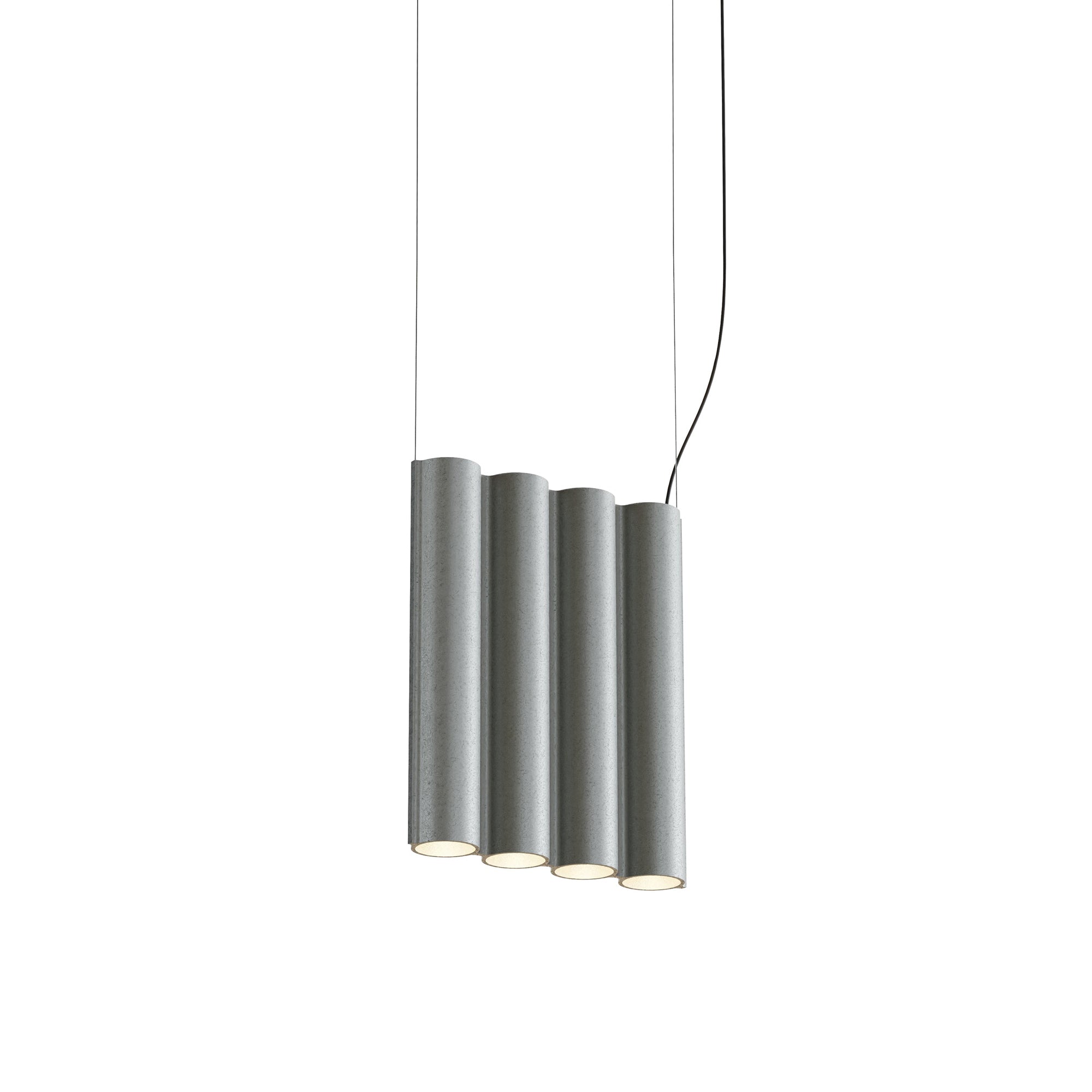 Silo 4SA Suspension Lamp: Tumbled Aluminum