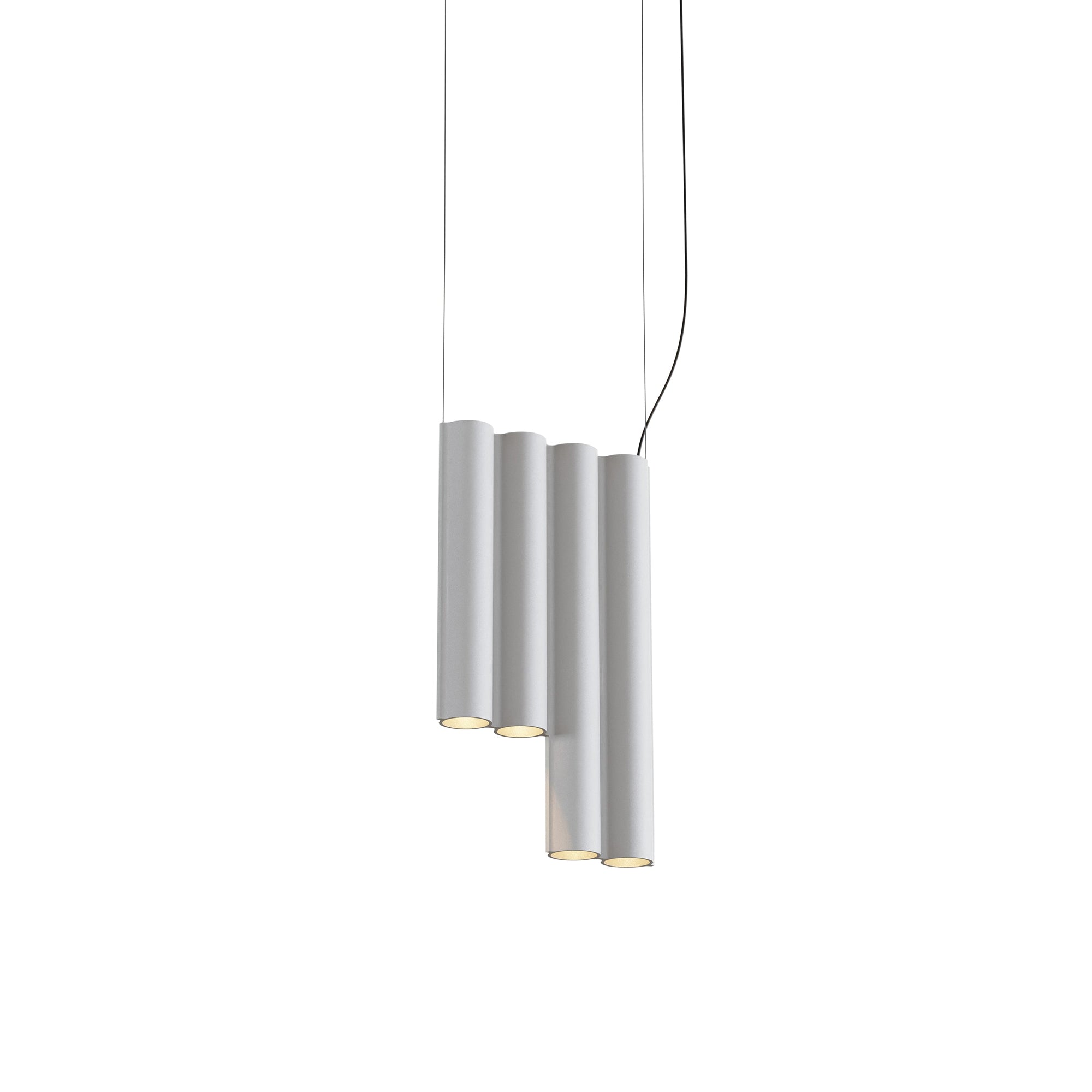 Silo 4SE Suspension Lamp: Textured White