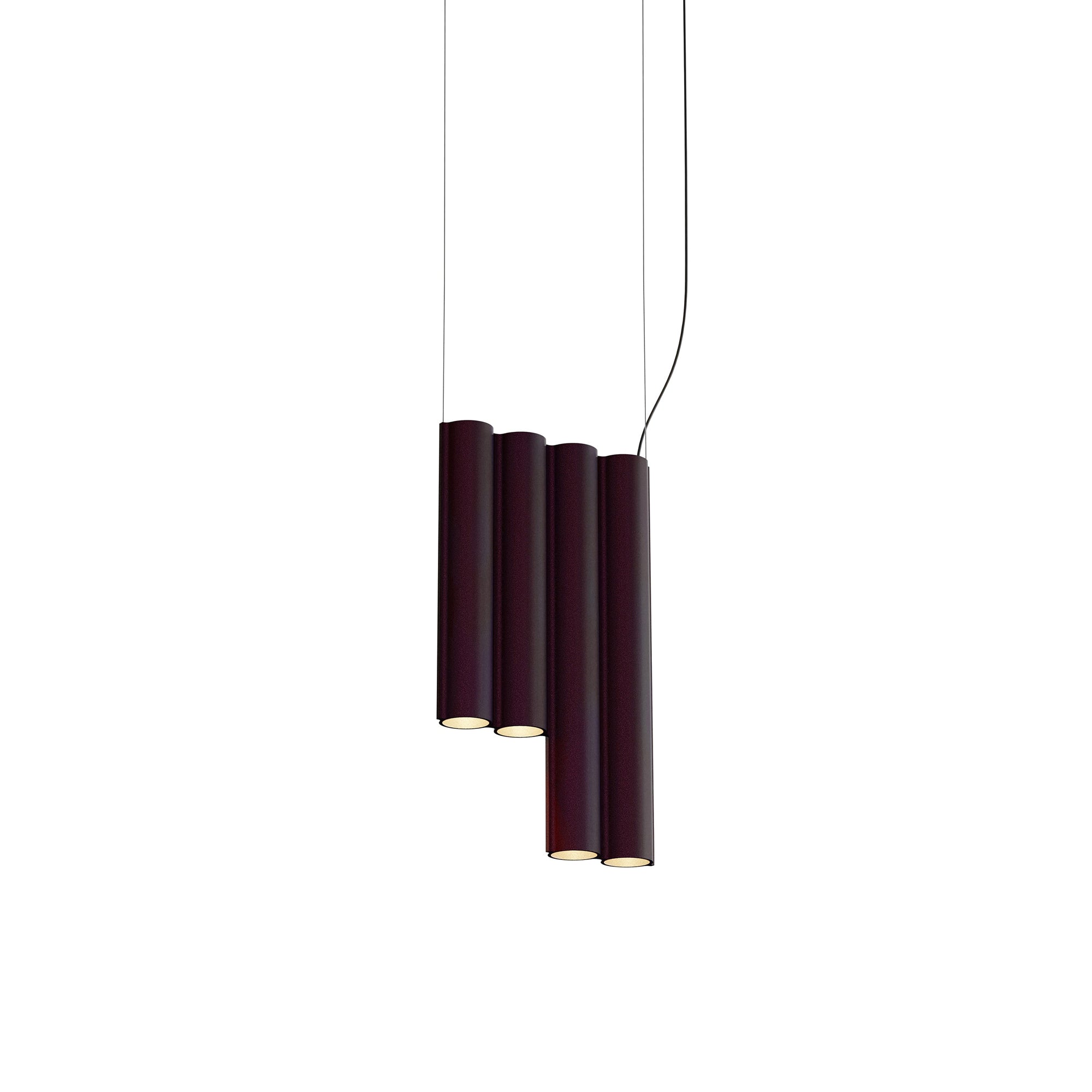 Silo 4SE Suspension Lamp: Textured Aubergine