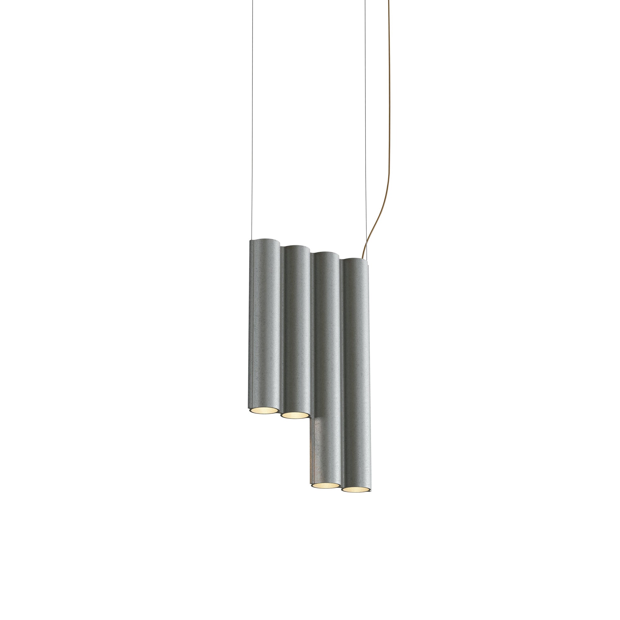 Silo 4SE Suspension Lamp: Tumbled Aluminum