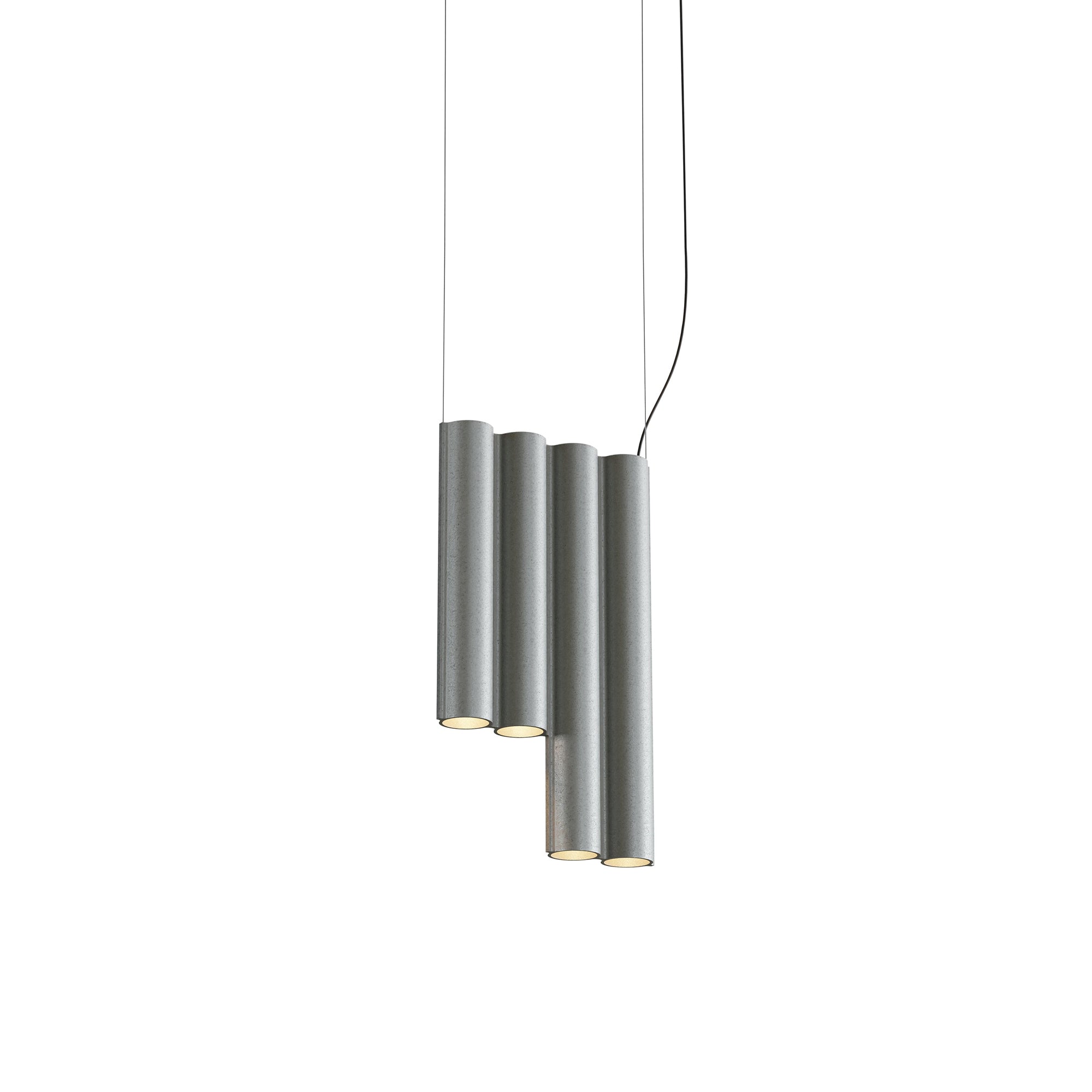 Silo 4SE Suspension Lamp: Tumbled Aluminum
