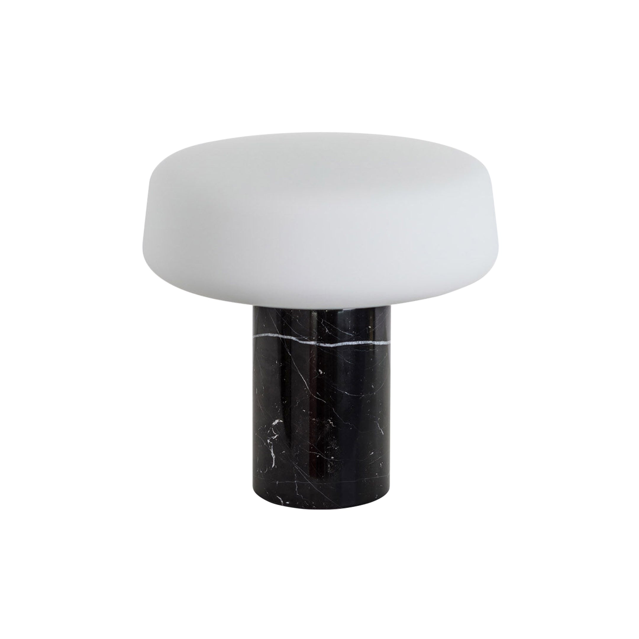 Solid Rechargeable Table Lamp: Nero Marquina Marble