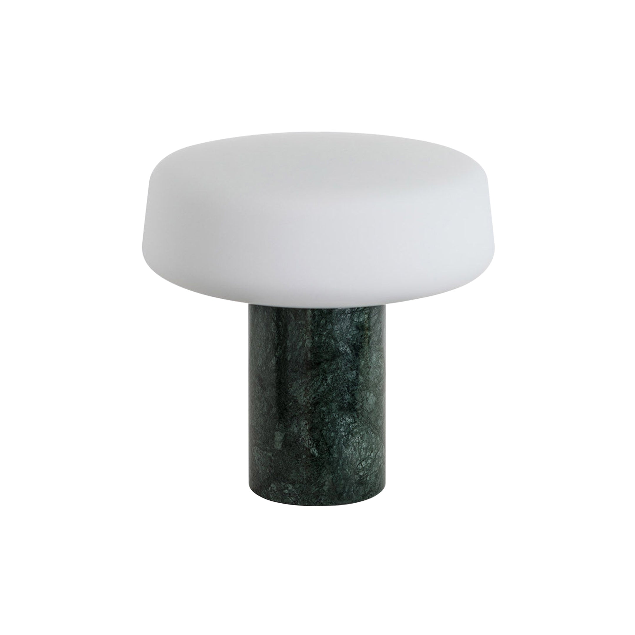 Solid Rechargeable Table Lamp: Serpentine Green Marble