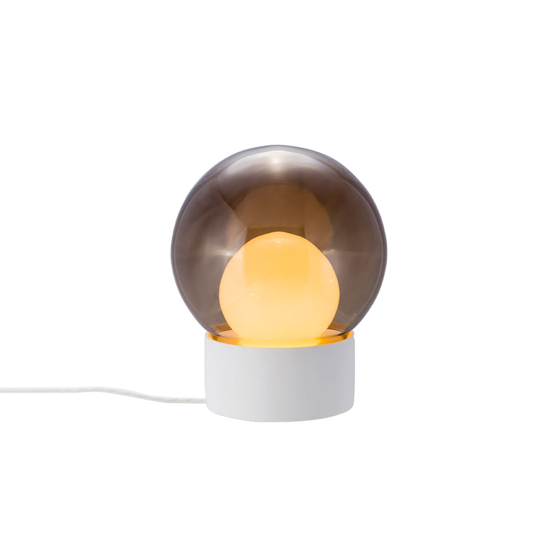 Boule Table Lamp: Smoke Gray + Opal White + White