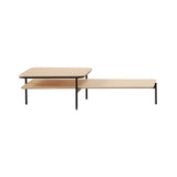 Duplex Occasional Table with Tray: High + Natural Ash + Negro Matt Lacquered