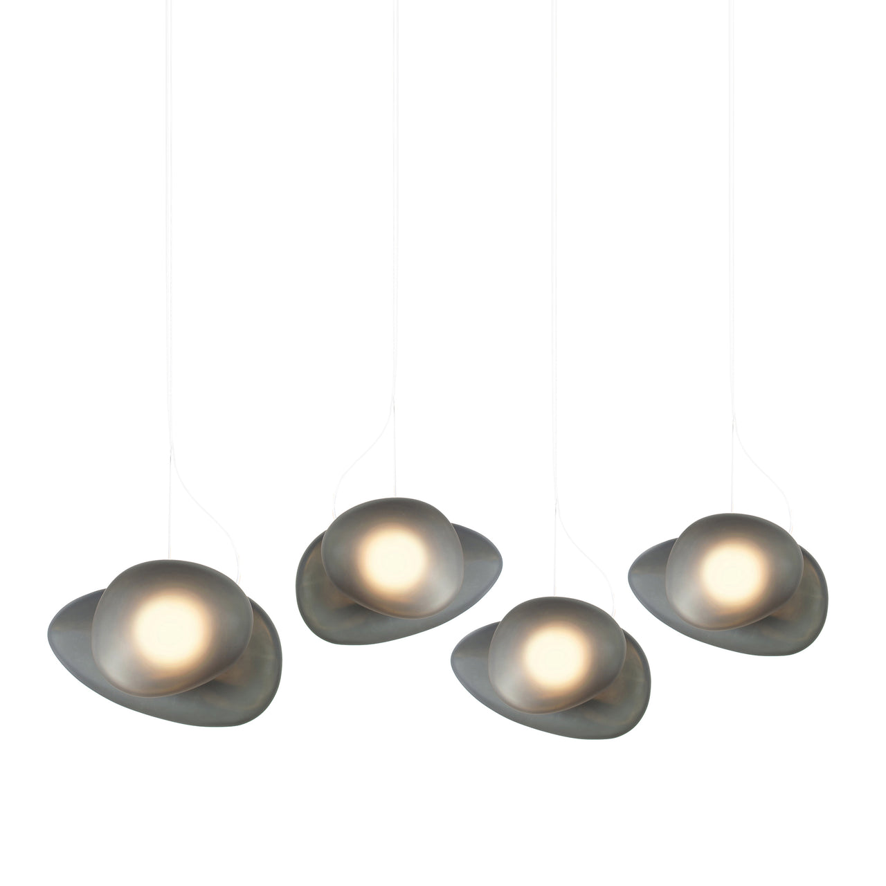 Pebble Linear 4 Pendant Light: B + C + Slate + Slate