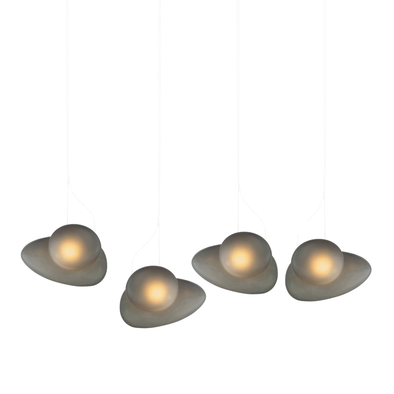 Pebble Linear 4 Pendant Light: B + D + Slate + Slate