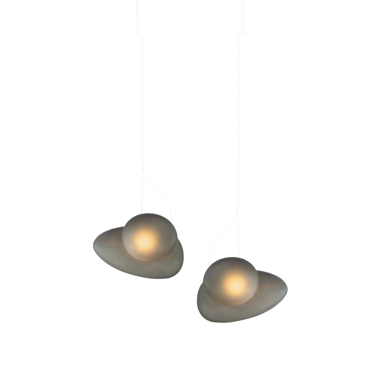 Pebble Linear 2 Pendant Light: B + D + Slate + Slate