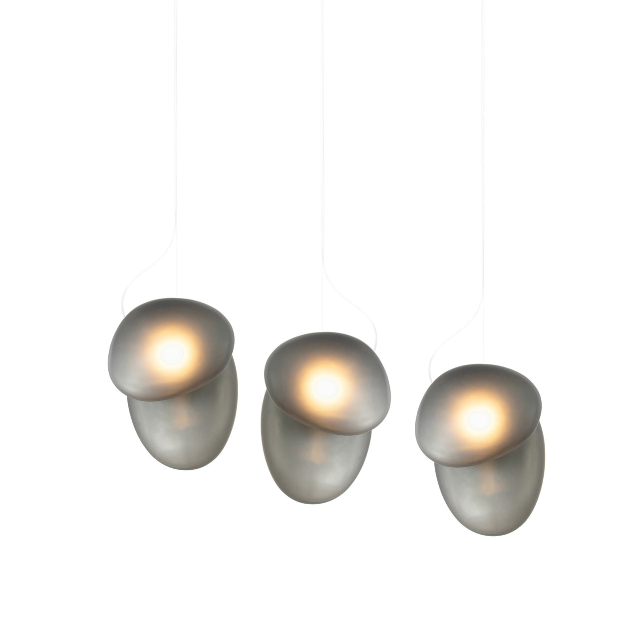 Pebble Linear 3 Pendant Light: A + C + Slate + Slate