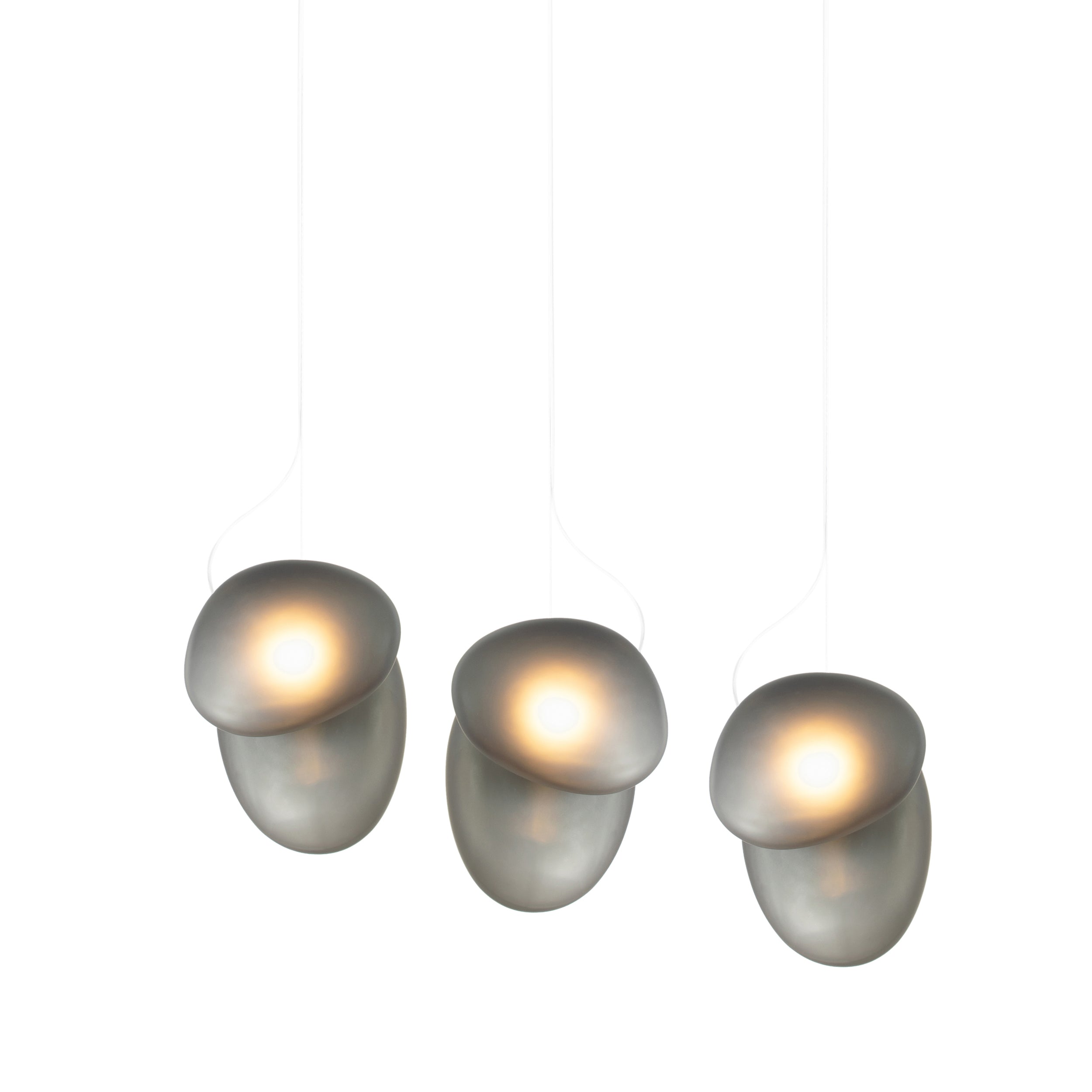 Pebble Linear 3 Pendant Light: A + C + Slate