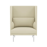 Outline Highback 1-Seater Sofa: Large + Low + Polished Aluminum