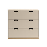 Snow A Storage Unit with Drawers: Dark Sand + Snow A3 + Natural Oak