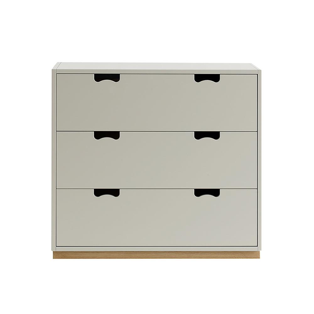 Snow A Storage Unit with Drawers: Light Grey + Snow A3 + Natural Oak