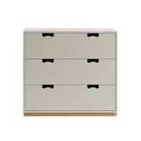 Snow A Storage Unit with Drawers: Light Grey + Snow A3 + Natural Oak
