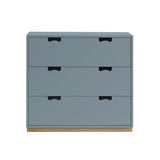 Snow A Storage Unit with Drawers: Nordic Blue + Snow A3 + Natural Oak