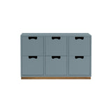 Snow B Storage Unit with Drawers: Nordic Blue + Snow B2 + Natural Oak