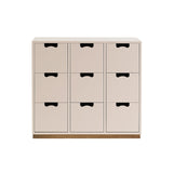 Snow B Storage Unit with Drawers: Rose + Snow B3 + Natural Oak
