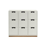 Snow B Storage Unit with Drawers: White + Snow B3 + Natural Oak