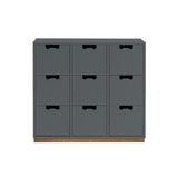 Snow B Storage Unit with Drawers: Storm Grey + Snow B3 + Natural Oak