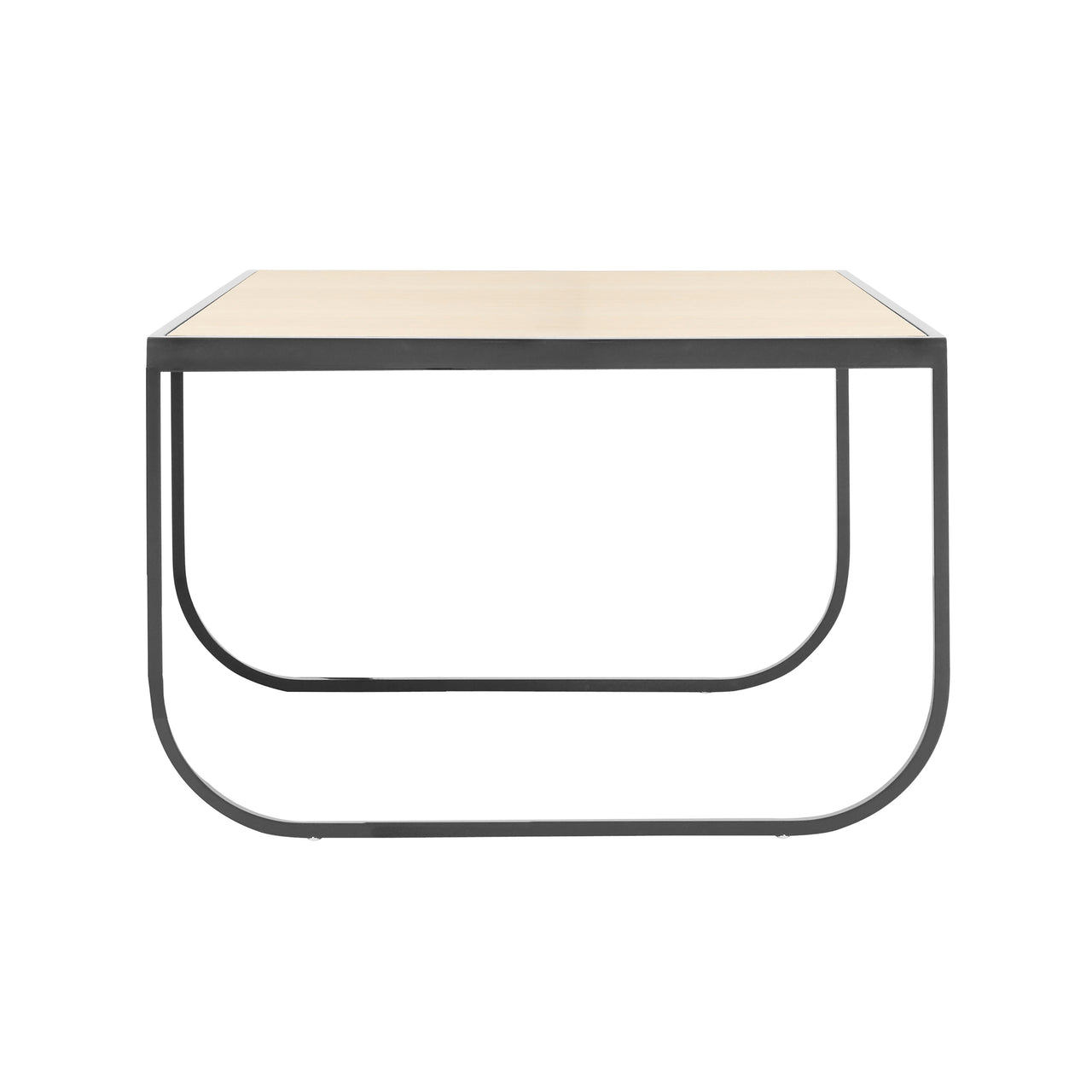 Tati Coffee Table: Square + Wood Top + Low + White Stained Oak + Storm Grey