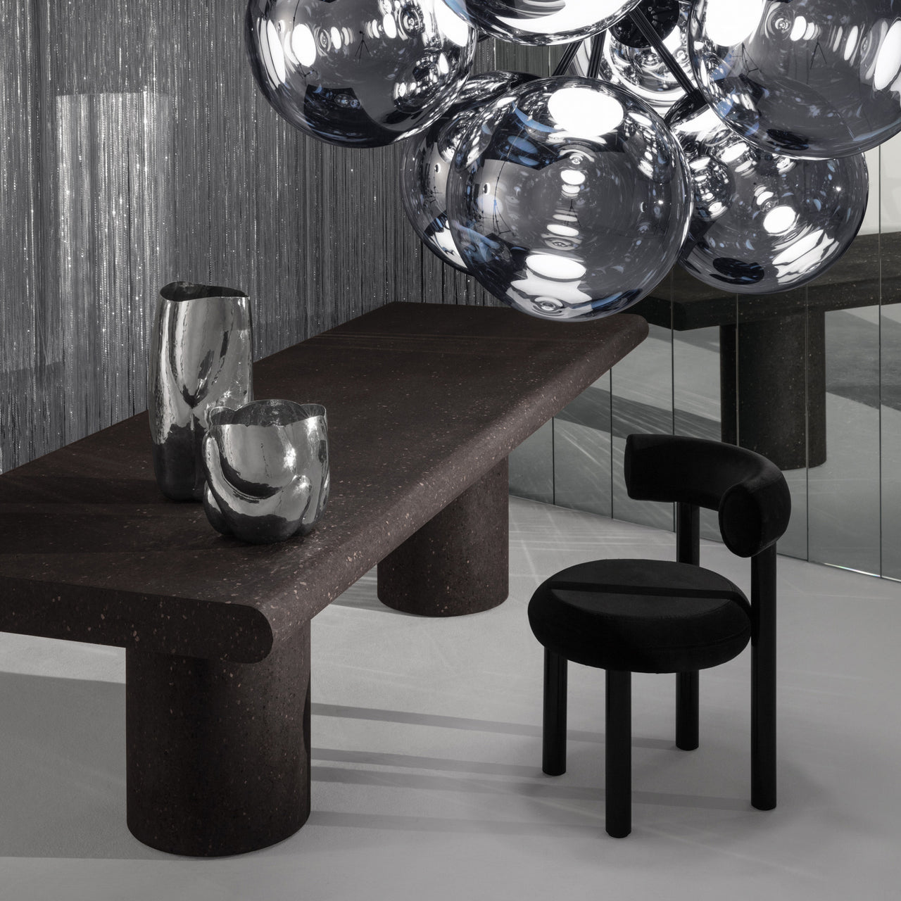 Fat Dining Chair: Black Steel Base