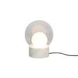 Boule Table Lamp: Transparent + Opal White + Carrara White Stone