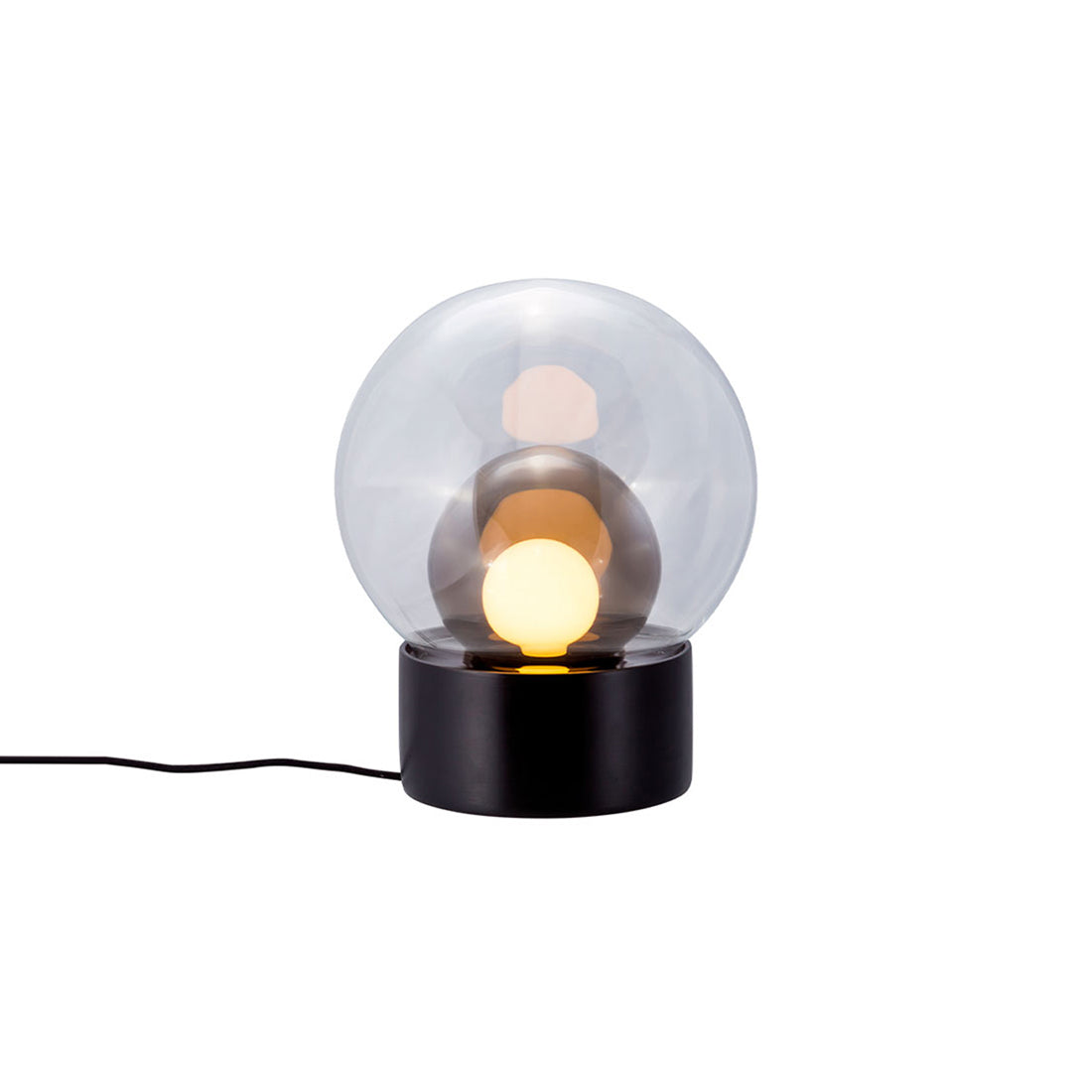 Boule Table Lamp: Transparent + Smoke Gray + Black