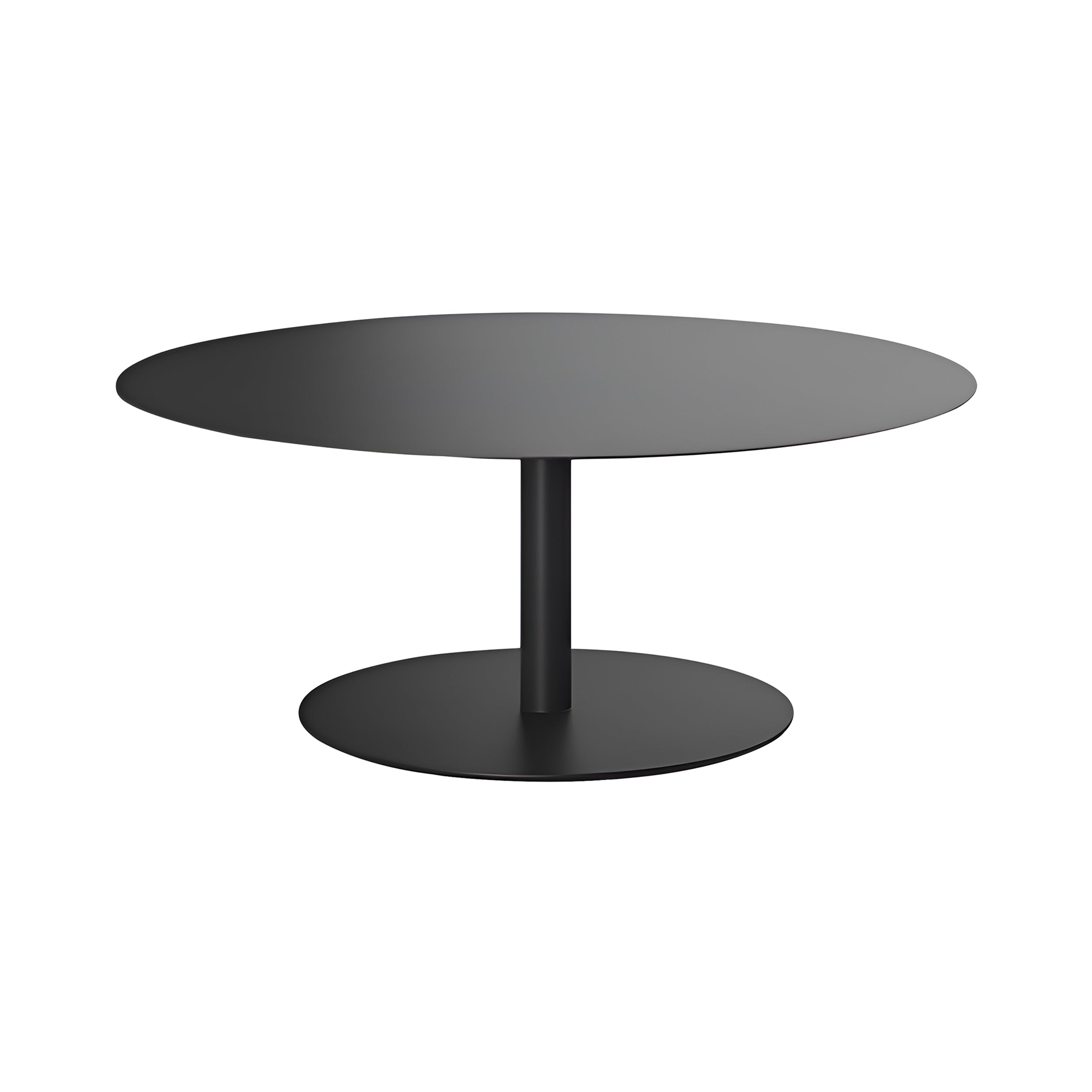 Odette Round Coffee Table: Extra Large + Low + Black Metal