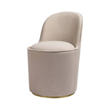 Tail Dining Chair: High Back + Fully Upholstered + Antique Brass