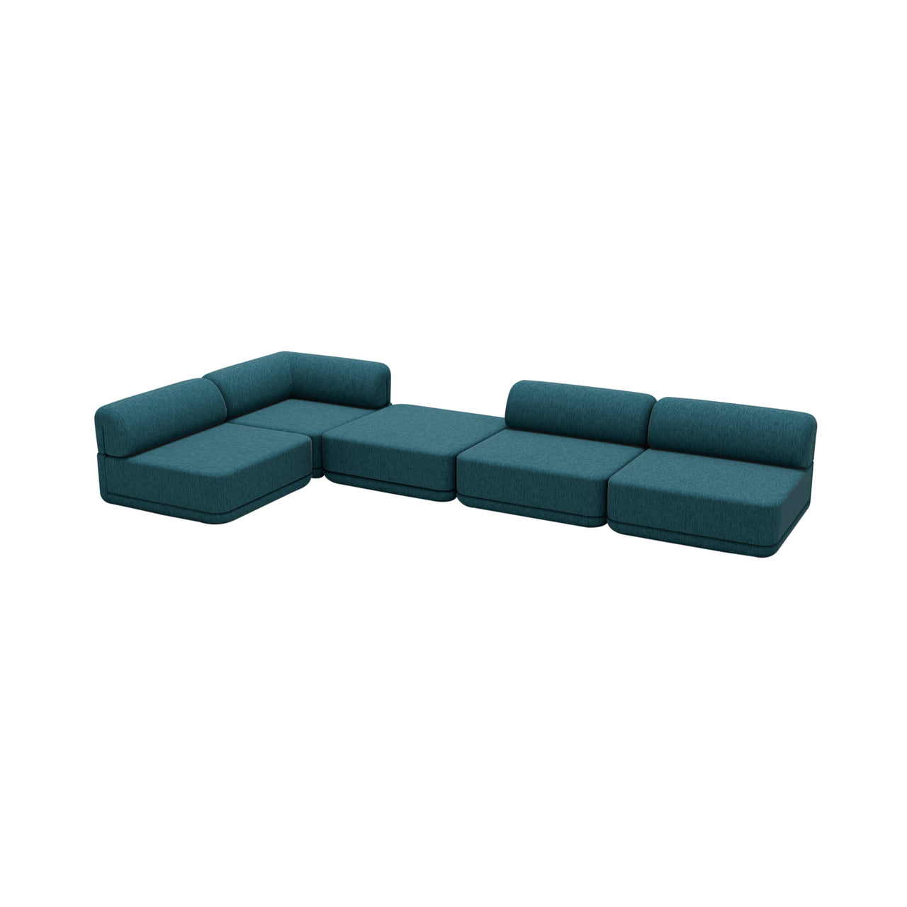 Cube Modular Sofa: Configuration 10 + Chenille Teal