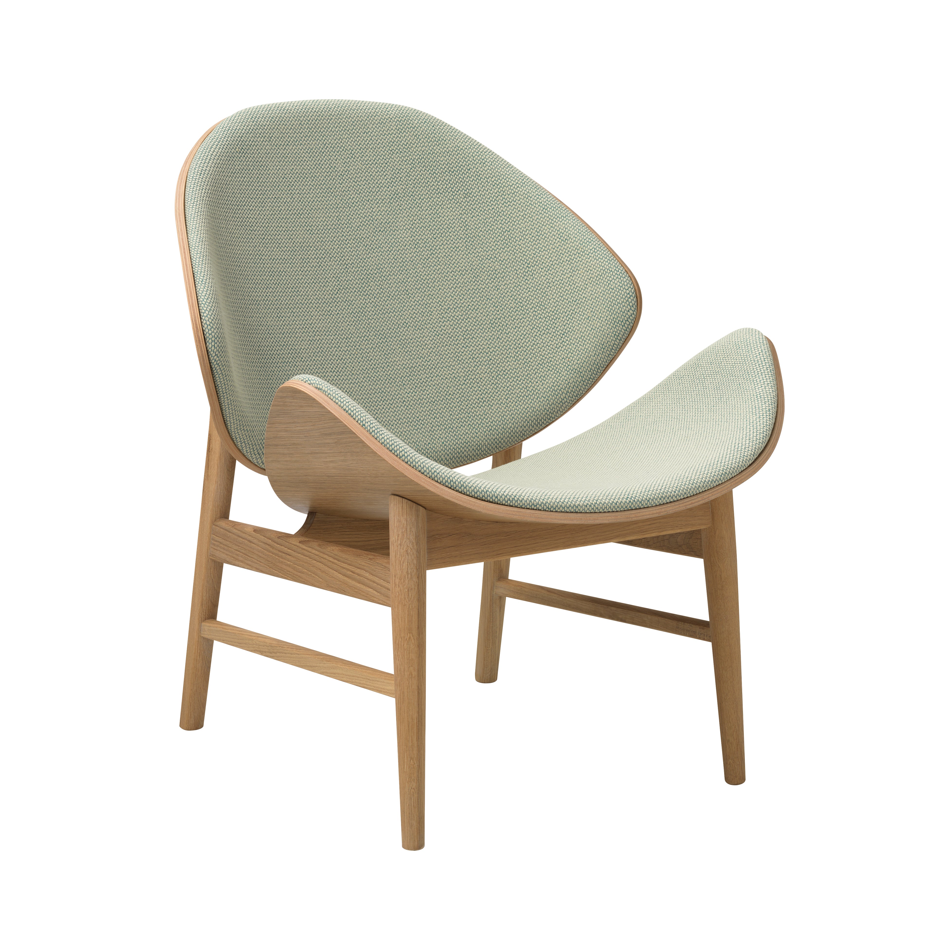 The Orange Lounge Chair: Seat + Back Upholstered + Oiled Oak