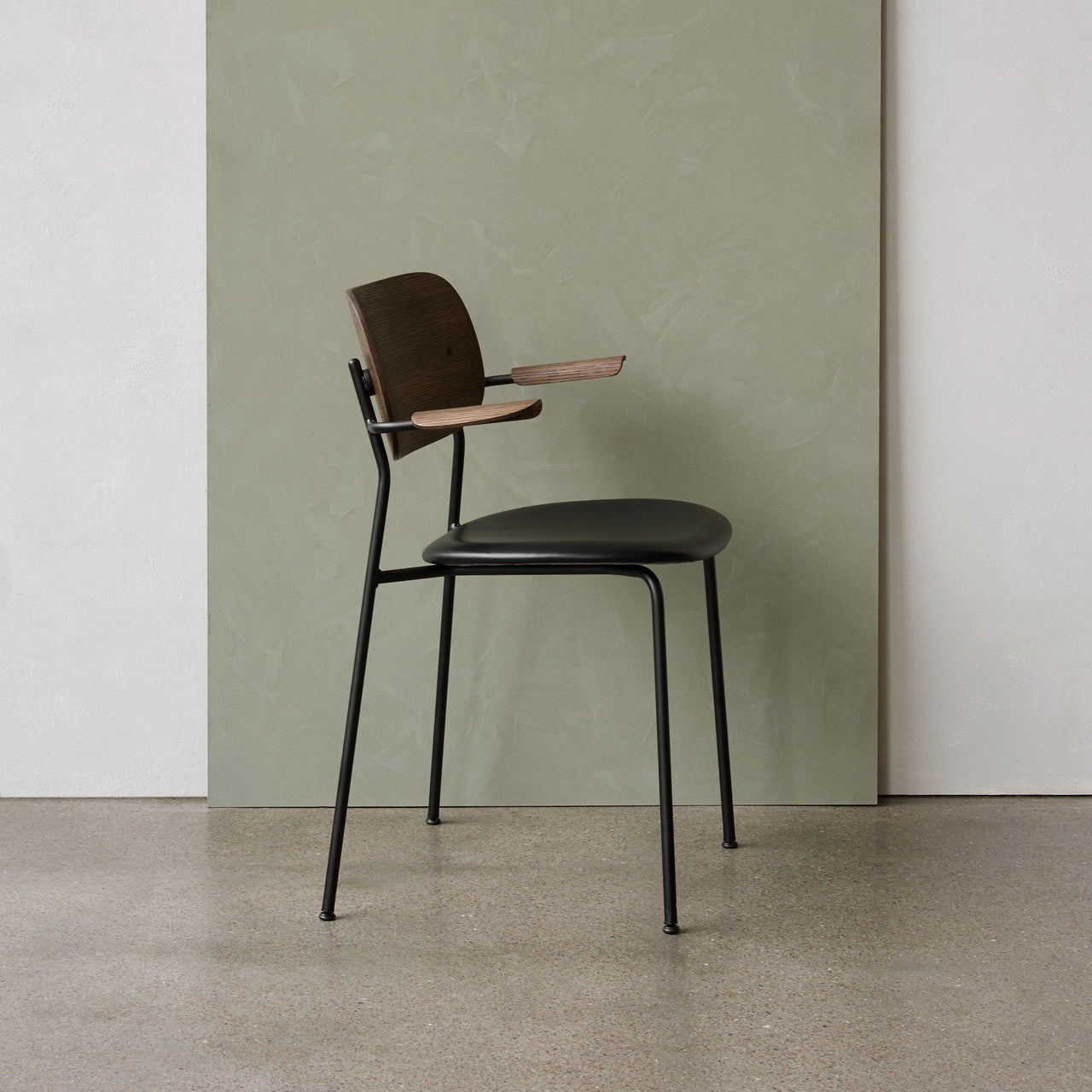Co Dining Chair with Armrest: Seat Upholstered