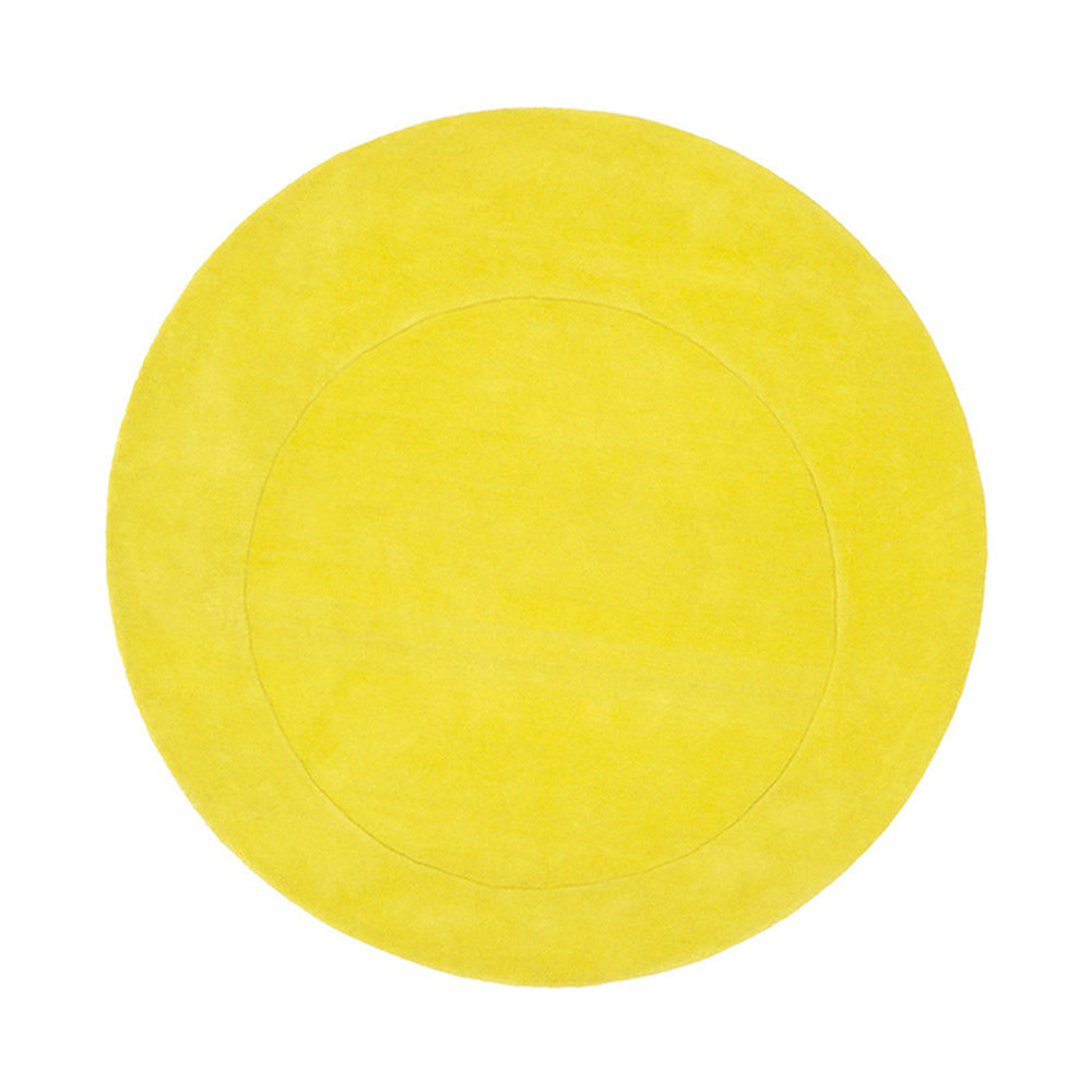 Trace Round Rug: Small + Chartreuse