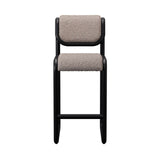 Tube Bar + Counter Stool: Upholstery + Bar + Black + Boucle Grey