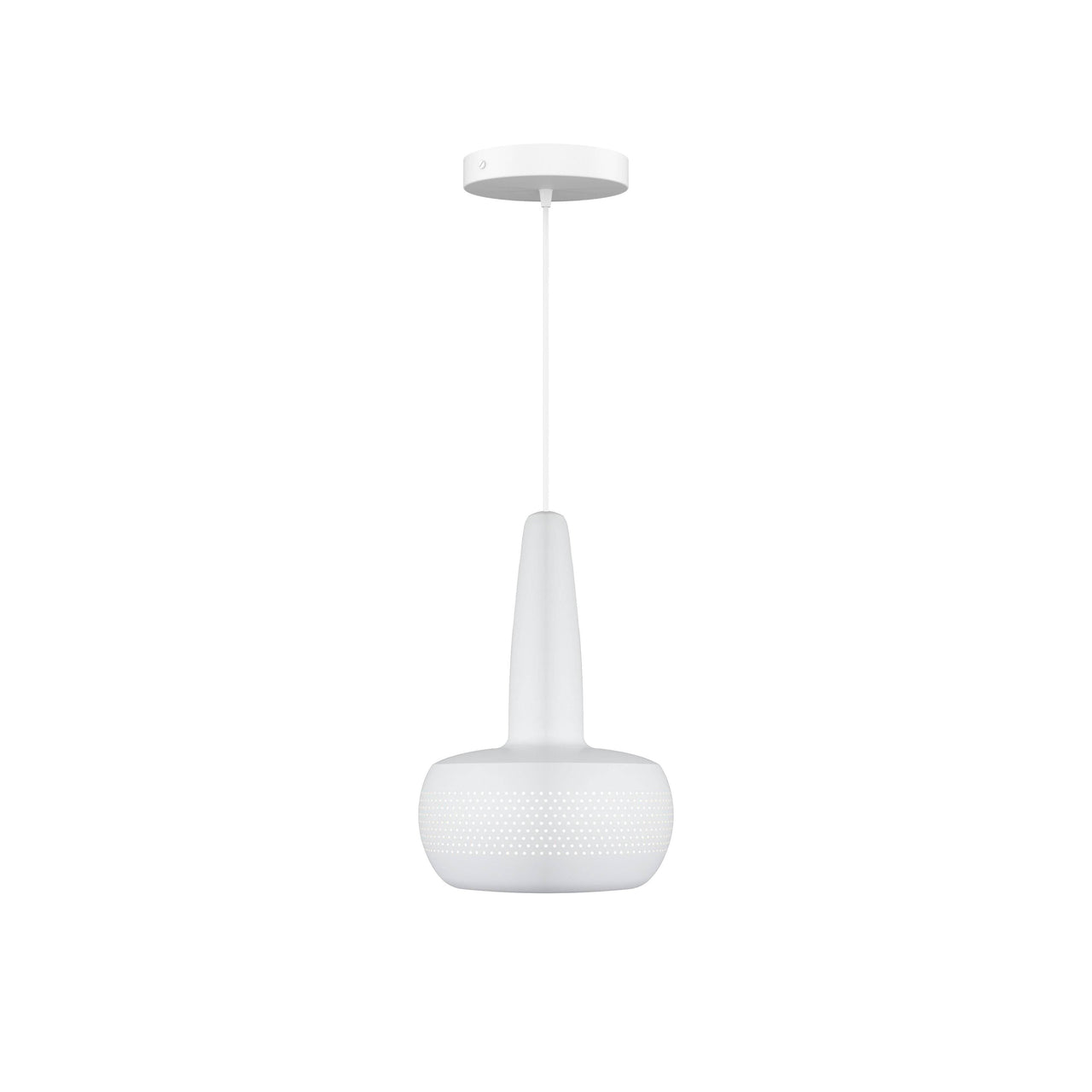 Clava Pendant: Matte White + White + Canopy